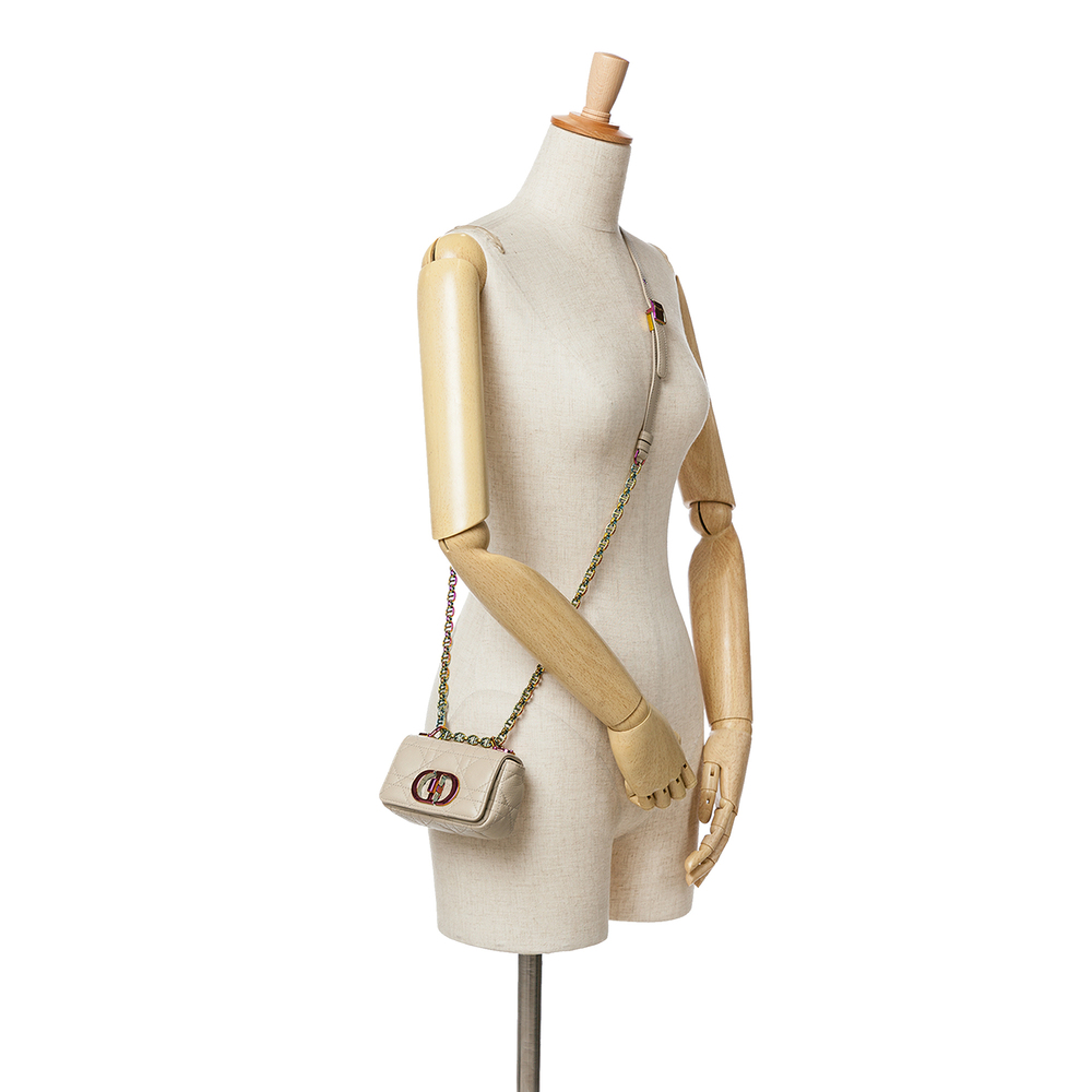 Pre-Loved Dior Micro Supple Calfskin Cannage Caro Bag - Picture 7 of 8